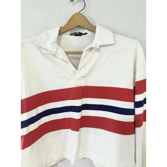 Ralph Lauren Polo Womans Shirt Collared White Blue and Red Stripe Long Sleeve LG - Picture 2 of 11